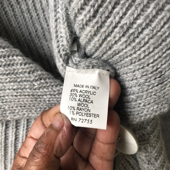 Elisabetta Collection Gray Alpaca Blend Sweater Sz XL - Picture 5 of 7